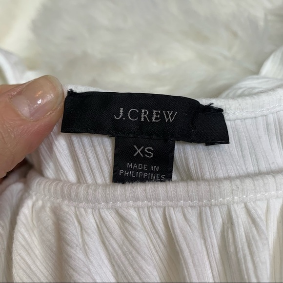 J.Crew White Ruffle-neck Ribbed Tank-top - Picture 8 of 8